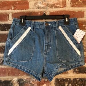 Free People - High Waist Rise Denim Shorts